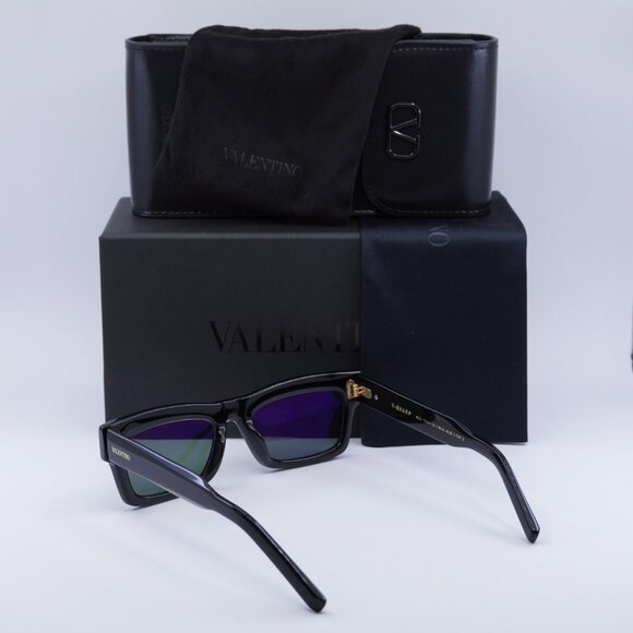 Valentino V-SHARP VLS-134A Rectangle Sunglasses - Shiny Black\Green - Picture 9 of 9